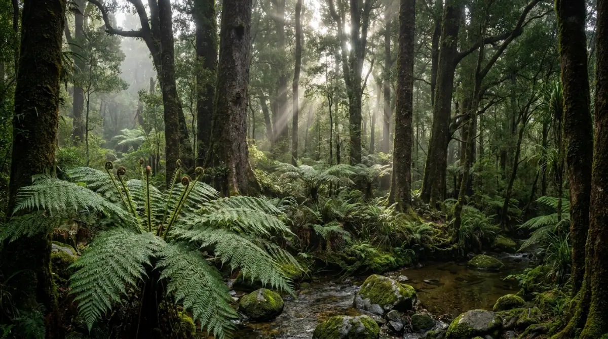 Native New Zealand forest protected by Auckland Council Regional Pest Management Plan
