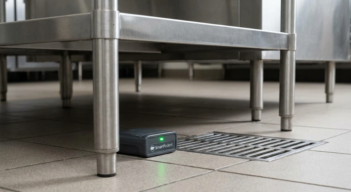 Non-toxic pest monitoring device in food zone