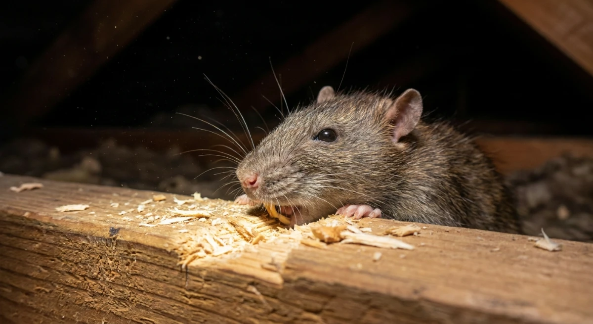 Norway rat causing structural damage in an Auckland roof cavity