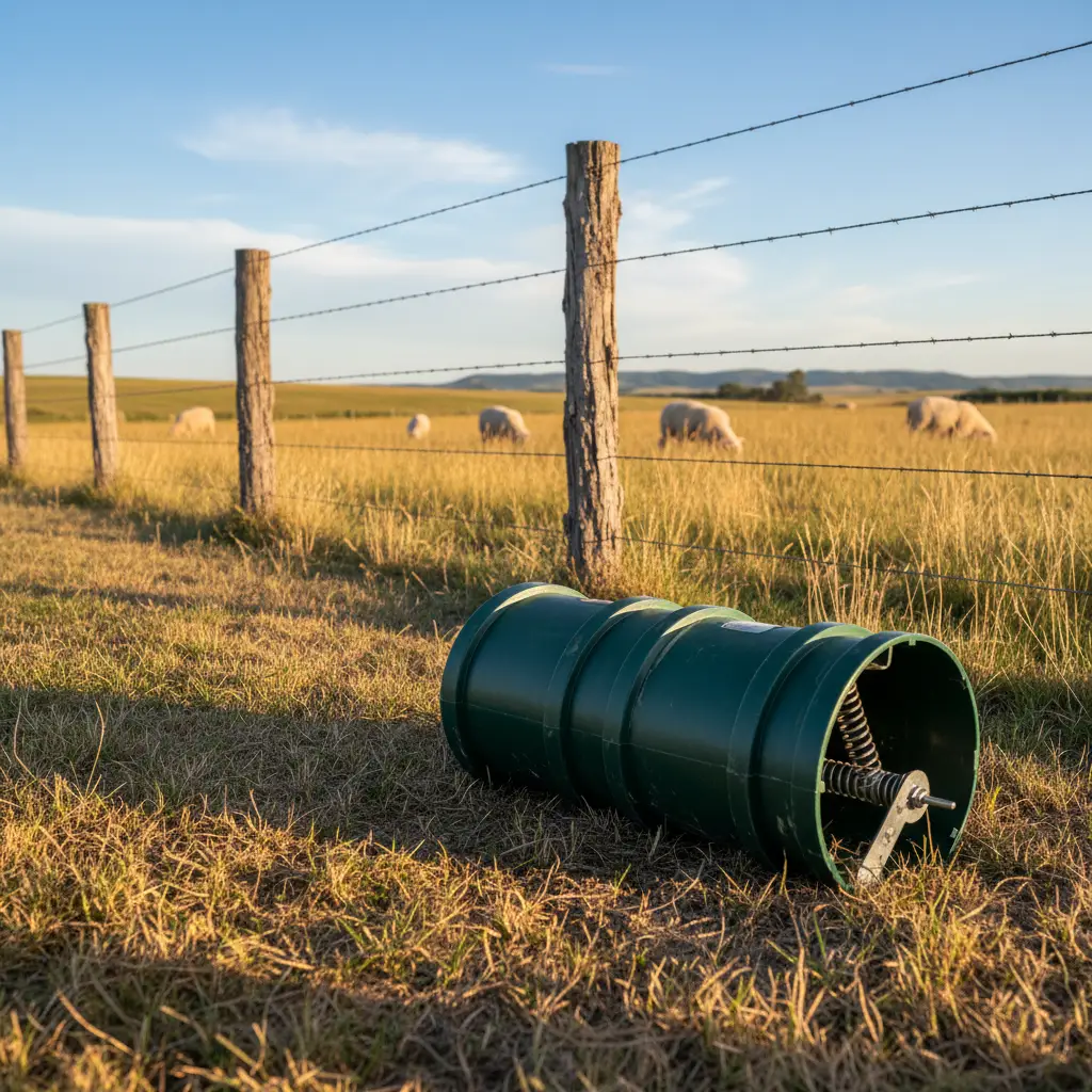 Pest trapping along a Franklin farm fence