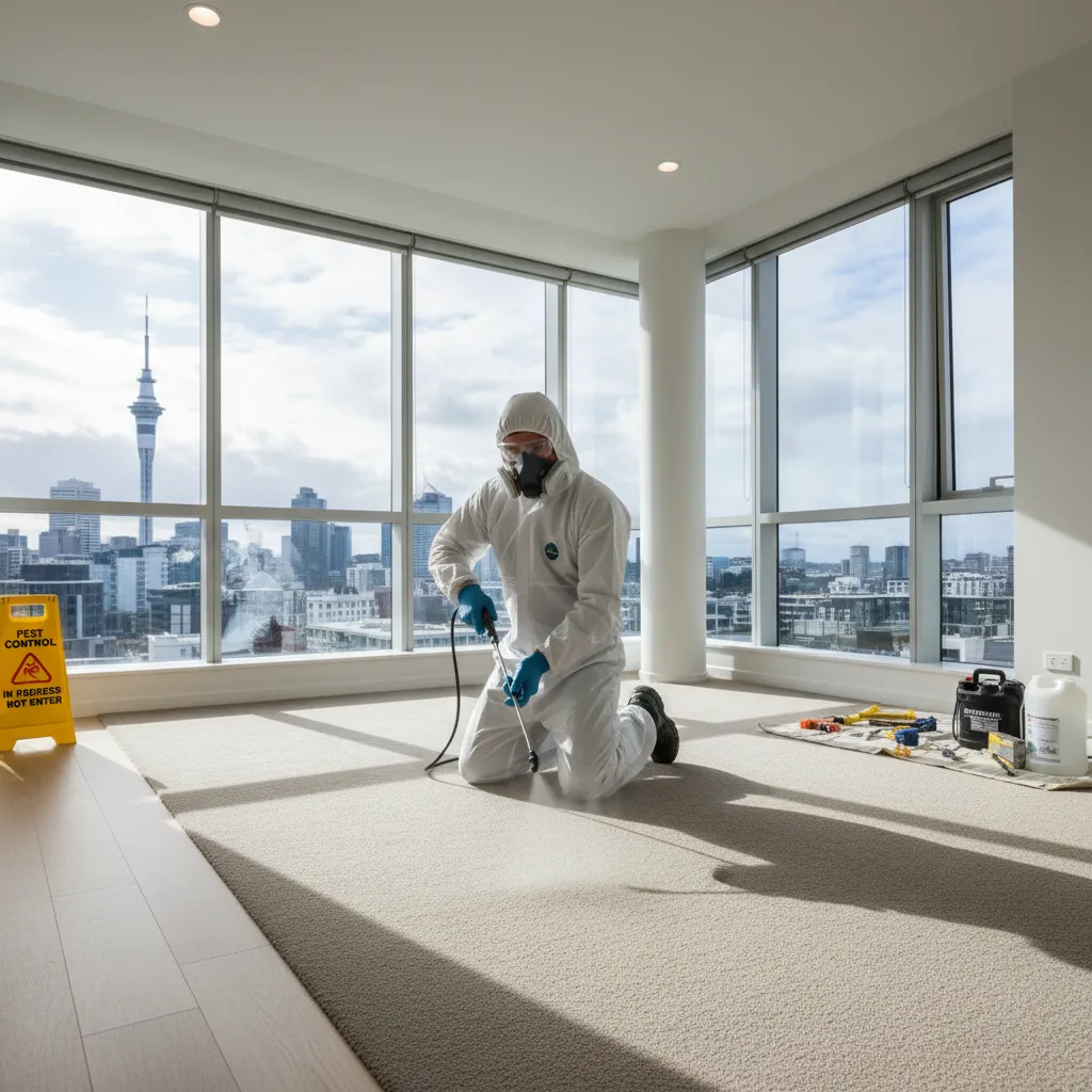 Professional end of lease flea spray technician in Auckland