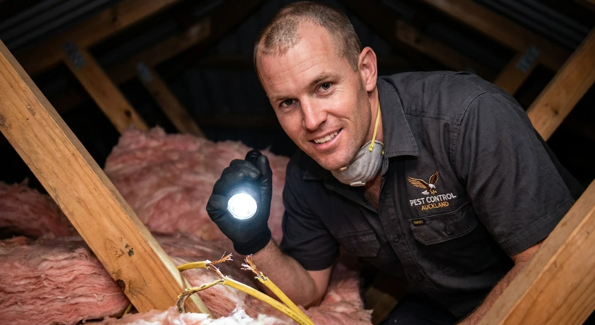 Rat damage to electrical wiring in an Auckland roof cavity