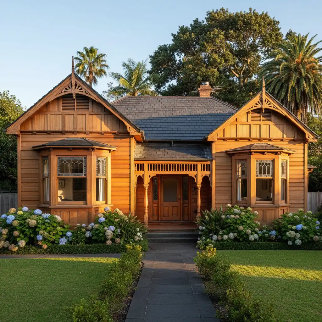 Restored wooden heritage home in Auckland