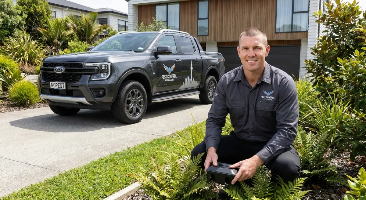 Safe and discreet residential pest control bait station in an Auckland home