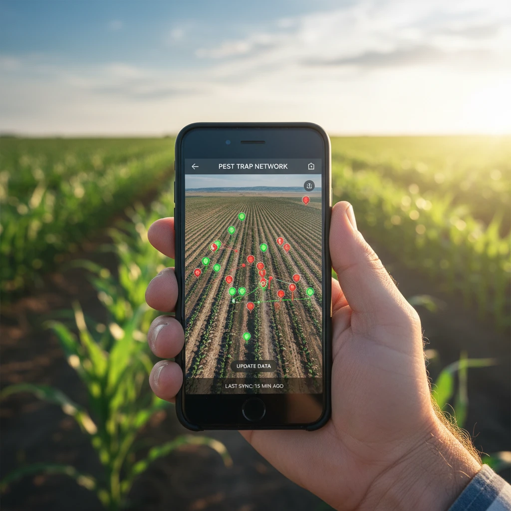 Smartphone app showing pest trapping data points