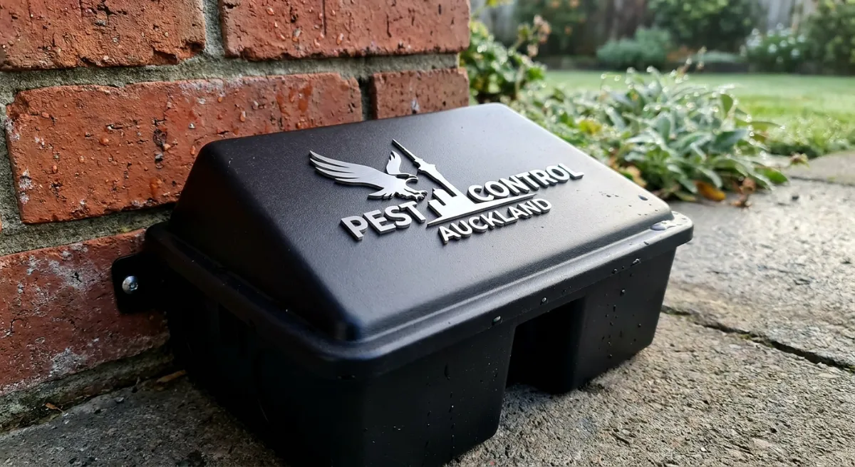 Tamper-proof bait station used for mouse extermination in Auckland