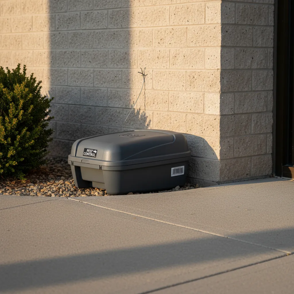 Tamper-proof rodent bait station for commercial pest control