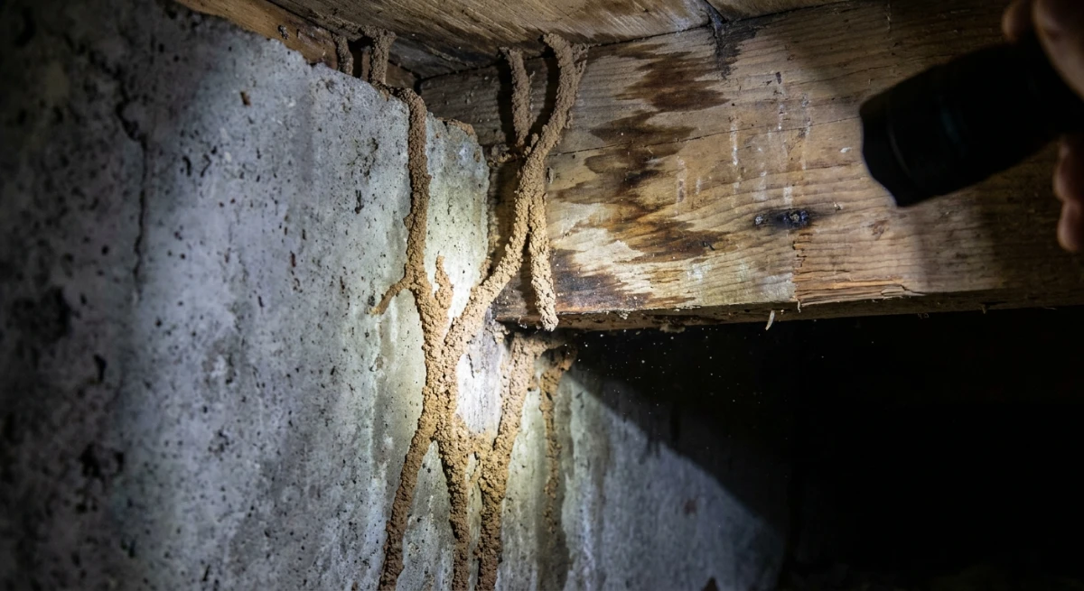 Termite mud tubes on Auckland property